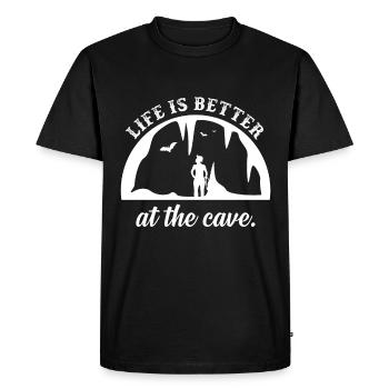 La vie est meilleure dans le passe-temps de la grotte - T-shirt Premium bio Homme - noir - Devant - Nico (187cm)
