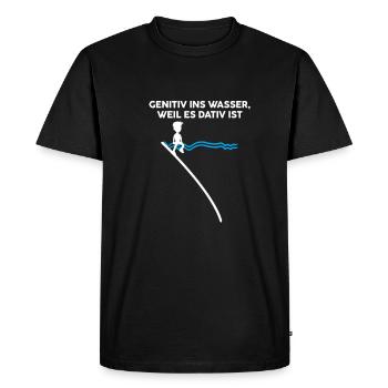 Genitive Water Dating German Grammar Gift - T-shirt Premium bio Homme - noir - Devant - Nico (187cm)