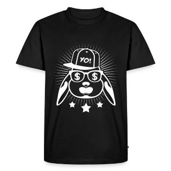 Ghetto lapin - T-shirt Premium bio Homme - noir - Devant - Nico (187cm)