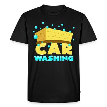 Car Washing - Men's Premium Organic T-Shirt - black - Front - Nico (187cm)