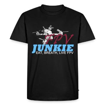 fpv junkie - T-shirt Premium bio Homme - noir - Devant - Nico (187cm)