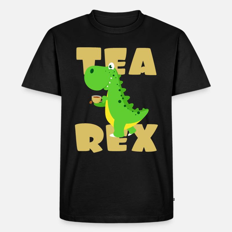 Tee Dino - Männer Premium Bio T-Shirt - Schwarz