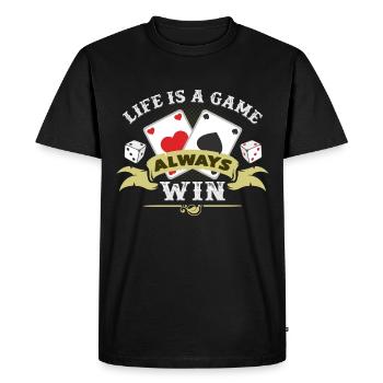 La vie est un jeu de cartes poker dés chance - T-shirt Premium bio Homme - noir - Devant - Nico (187cm)