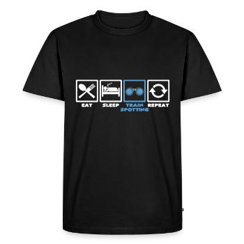 Compagnons de chemin de fer Amis du chemin de fer Constructeur de voie ferrée Trainspotter - T-shirt Premium bio Homme - noir - Devant - Nico (187cm)