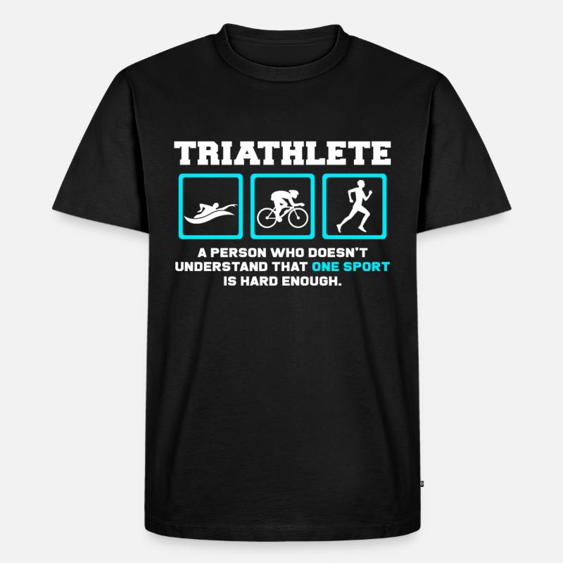 Triathlet - Männer Premium Bio T-Shirt - Schwarz