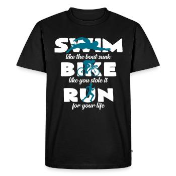Triathlon - T-shirt Premium bio Homme - noir - Devant - Nico (187cm)