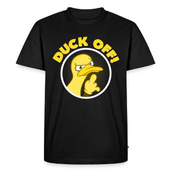 Duck Off - Männer Premium Bio T-Shirt - Schwarz - Vorne - Nico (187cm)