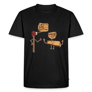 Hache en bois - T-shirt Premium bio Homme - noir - Devant - Nico (187cm)