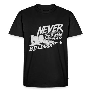 Vieil homme billard - T-shirt Premium bio Homme - noir - Devant - Nico (187cm)