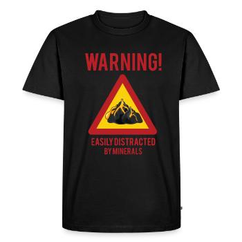 Warning quickly distracted by minerals mineral - Men's Premium Organic T-Shirt - black - Front - Nico (187cm)
