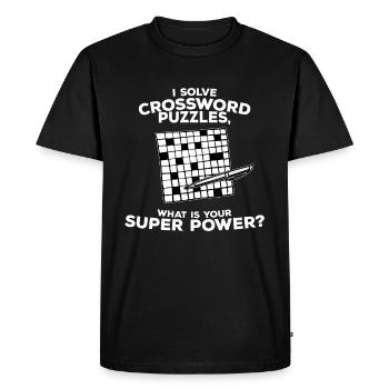 mots croisés - T-shirt Premium bio Homme - noir - Devant - Nico (187cm)