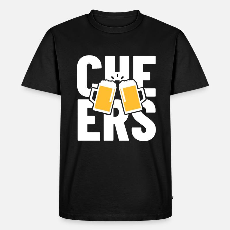 cheers beer - Männer Premium Bio T-Shirt - Schwarz