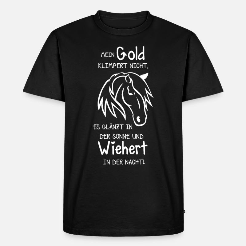 Pferde Text - Männer Premium Bio T-Shirt - Schwarz