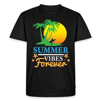 L'été vibre pour toujours - T-shirt Premium bio Homme - noir - Devant - Nico (187cm)