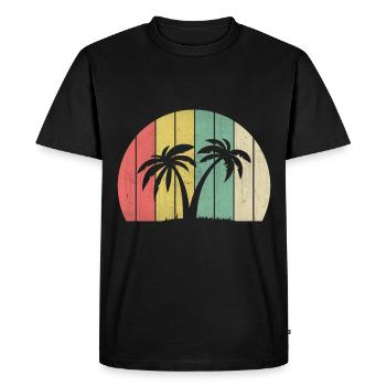 palmiers - T-shirt Premium bio Homme - noir - Devant - Nico (187cm)