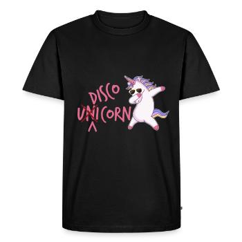 Disco Unicorn - Men's Premium Organic T-Shirt - black - Front - Nico (187cm)