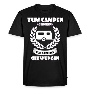 campeur - T-shirt Premium bio Homme - noir - Devant - Nico (187cm)