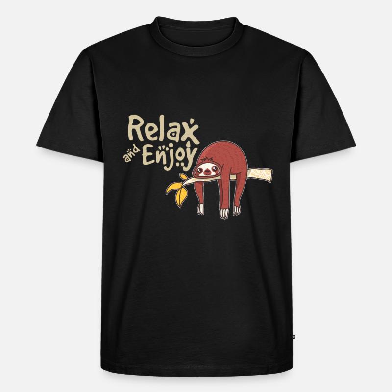 Faultiere - Männer Premium Bio T-Shirt - Schwarz