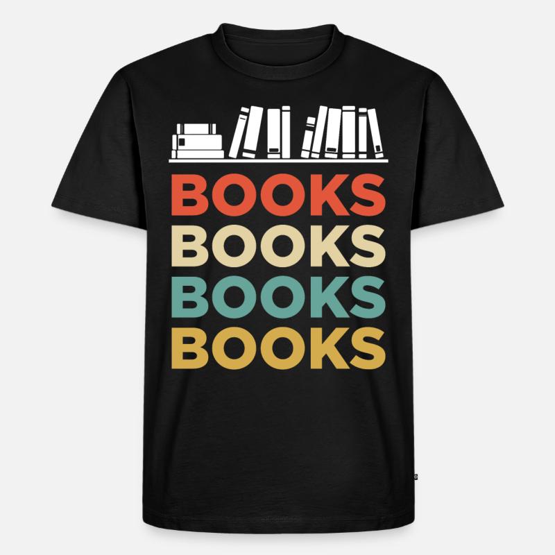 Bücher Buch Books Buchwurm - Männer Premium Bio T-Shirt - Schwarz