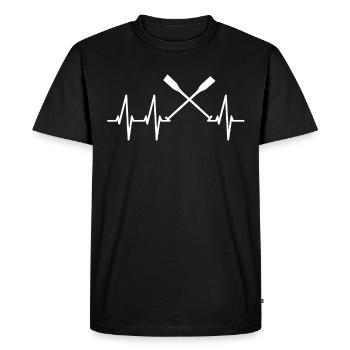 heartbeat oars rowboat water sports - Men's Premium Organic T-Shirt - black - Front - Nico (187cm)