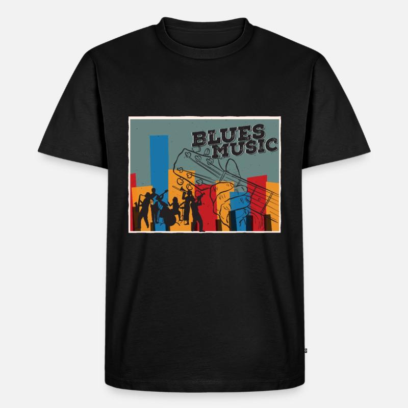 Blues - Männer Premium Bio T-Shirt - Schwarz