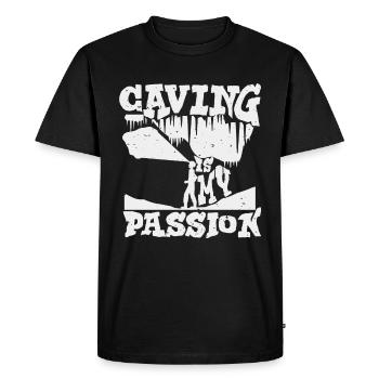 Spéléologie - T-shirt Premium bio Homme - noir - Devant - Nico (187cm)