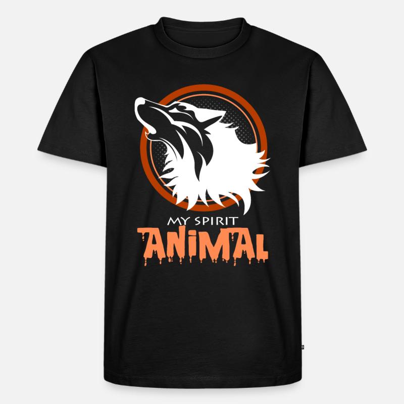 Wölfe - Männer Premium Bio T-Shirt - Schwarz