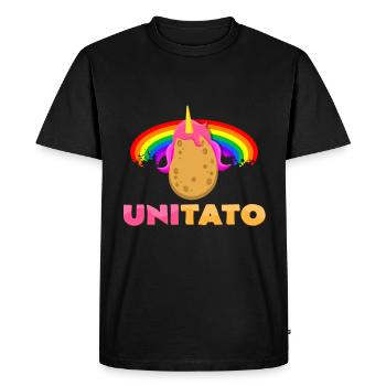 Pomme de terre licorne - T-shirt Premium bio Homme - noir - Devant - Nico (187cm)