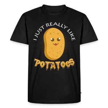 pommes de terre - T-shirt Premium bio Homme - noir - Devant - Nico (187cm)