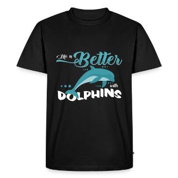 dauphin - T-shirt Premium bio Homme - noir - Devant - Nico (187cm)