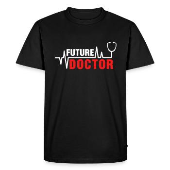 Futur docteur docteur docteur diplome profession cadeau - T-shirt Premium bio Homme - noir - Devant - Nico (187cm)