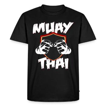 boxe thaï - T-shirt Premium bio Homme - noir - Devant - Nico (187cm)