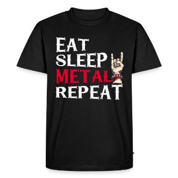Mangez Sommeil Métal Répétez Fête Métal Cadeau - T-shirt Premium bio Homme - noir - Devant - Nico (187cm)