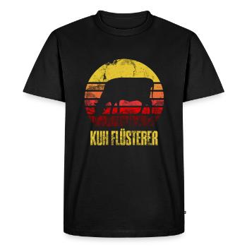 Vache Whispering Bétail Bétail Agriculteur Rétro Whisperer - T-shirt Premium bio Homme - noir - Devant - Nico (187cm)