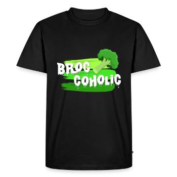 broccoli - Men's Premium Organic T-Shirt - black - Front - Nico (187cm)