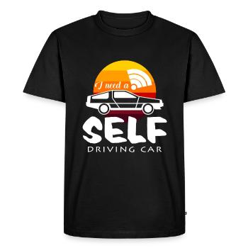 J'ai besoin d'un avenir de voiture autonome - T-shirt Premium bio Homme - noir - Devant - Nico (187cm)