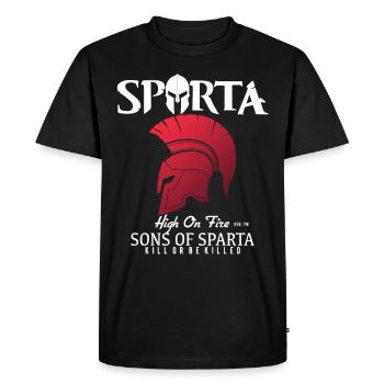 Spartan Team Motive with helmet of the Spartans - Men's Premium Organic T-Shirt - black - Front - Nico (187cm)