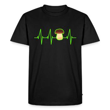 Sélecteur de champignons cèpes cueillette de champignons - T-shirt Premium bio Homme - noir - Devant - Nico (187cm)