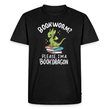 Livre Livres Lire Bookworm Bookworm Bookdragon - T-shirt Premium bio Homme - noir - Devant - Nico (187cm)