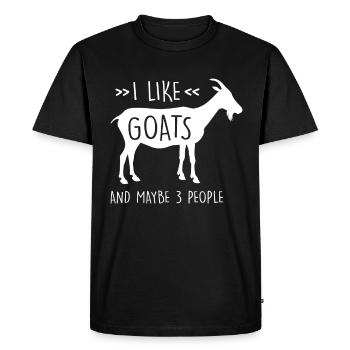 J'aime les chèvres chèvre chèvre bouc chèvre cadeau - T-shirt Premium bio Homme - noir - Devant - Nico (187cm)