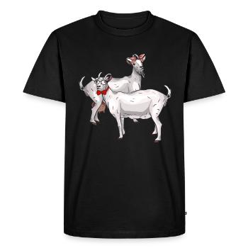Chèvre chèvre bouc Bock Bergers Bauer Cadeau - T-shirt Premium bio Homme - noir - Devant - Nico (187cm)