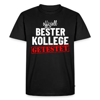 Officiellement meilleur collègue - cadeau pour les collègues - T-shirt Premium bio Homme - noir - Devant - Nico (187cm)