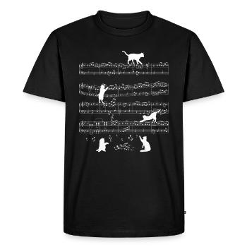 Chat musique notes maison tigre drôle cadeau - T-shirt Premium bio Homme - noir - Devant - Nico (187cm)