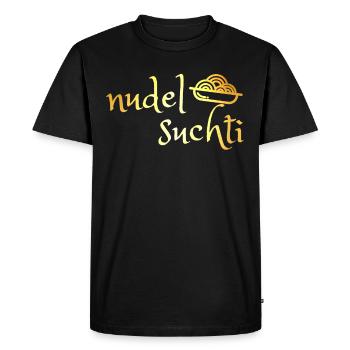 Noodle Suchti - gift for noodle addicts - Men's Premium Organic T-Shirt - black - Front - Nico (187cm)