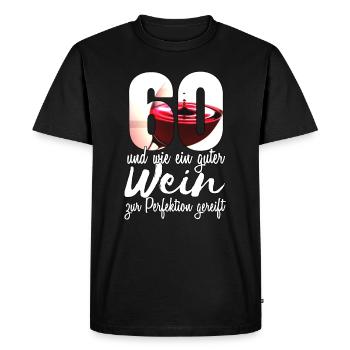 60 und wie ein guter Wein zur Perfektion gereift - Männer Premium Bio T-Shirt - Schwarz - Vorne - Nico (187cm)