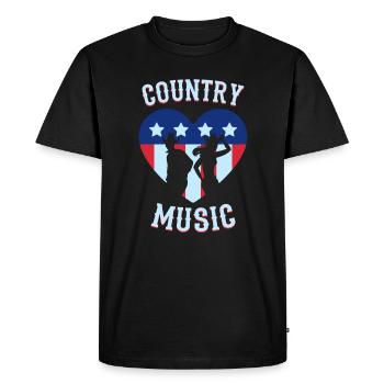 Country music western music western town - Men's Premium Organic T-Shirt - black - Front - Nico (187cm)