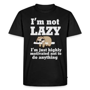Je ne suis pas paresseux, je suis juste très motivé ... - T-shirt Premium bio Homme - noir - Devant - Nico (187cm)