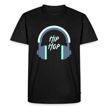 Hip hop bat cadeau de musique de danse break écouteurs - T-shirt Premium bio Homme - noir - Devant - Nico (187cm)