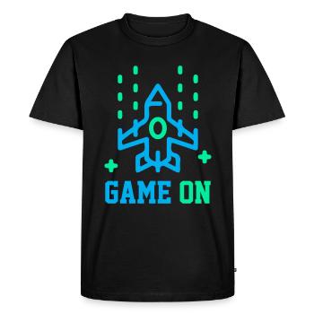 GAME ON - Men's Premium Organic T-Shirt - black - Front - Nico (187cm)
