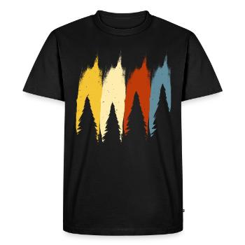 Nature des arbres vintage rétro - T-shirt Premium bio Homme - noir - Devant - Nico (187cm)